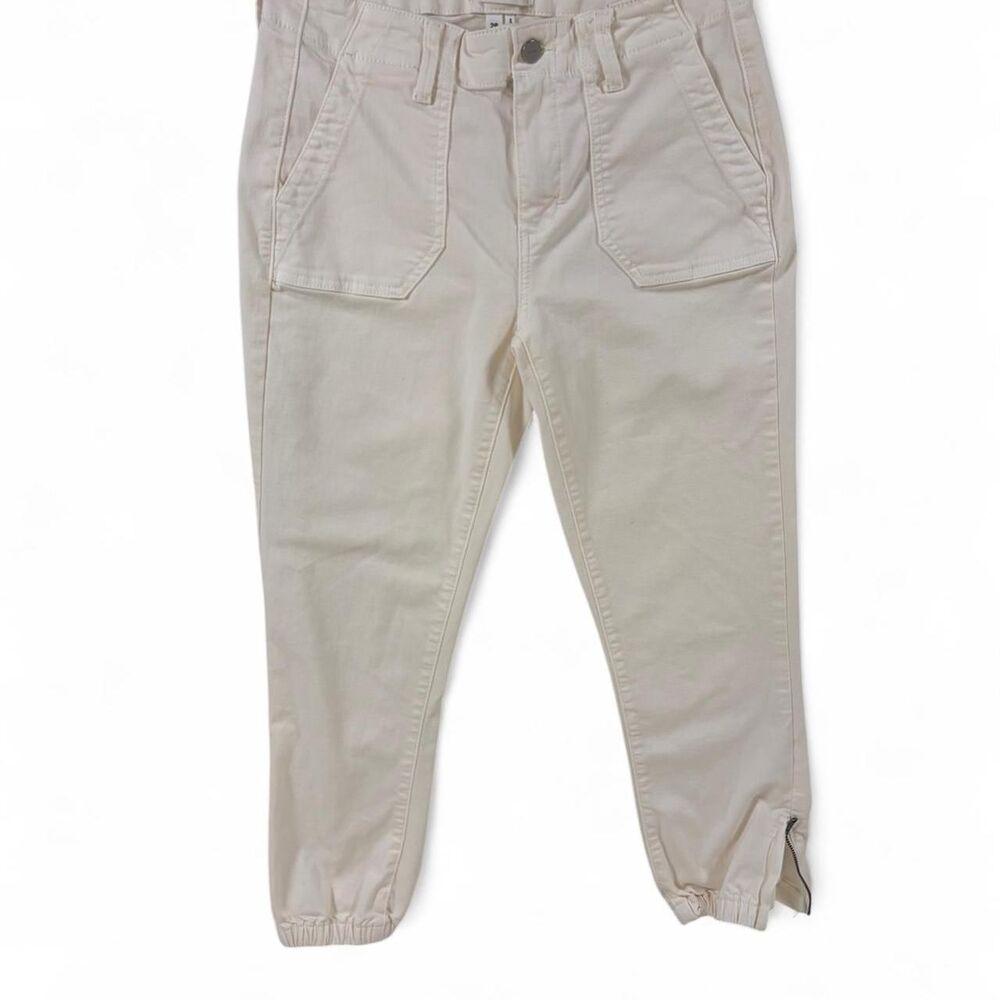 PAIGE mayslie cream high-waisted straight leg jeans